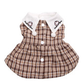 Φόρεμα με κουκούλα με κουκούλα με καρό σχέδιο για σκύλους-γάτα Ρούχα για φθινοπωρινά/χειμωνιάτικα ρούχα για το Chihuaha Yorkie