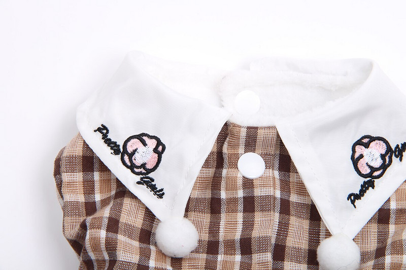 Φόρεμα με κουκούλα με κουκούλα με καρό σχέδιο για σκύλους-γάτα Ρούχα για φθινοπωρινά/χειμωνιάτικα ρούχα για το Chihuaha Yorkie