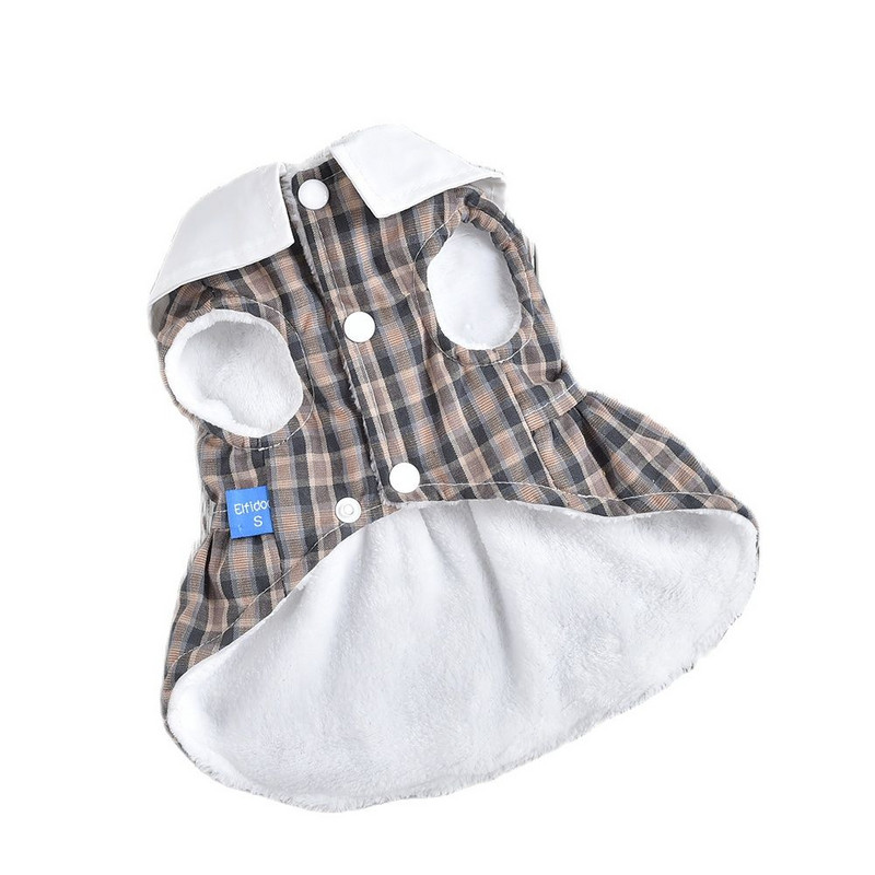 Φόρεμα με κουκούλα με κουκούλα με καρό σχέδιο για σκύλους-γάτα Ρούχα για φθινοπωρινά/χειμωνιάτικα ρούχα για το Chihuaha Yorkie