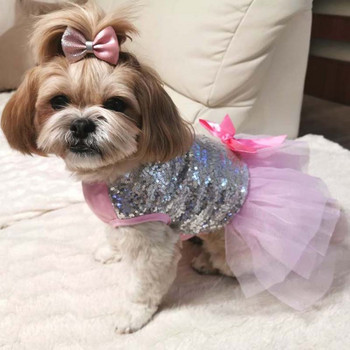 Καλοκαιρινό φωτεινό φόρεμα για μικρά σκυλιά Πριγκίπισσα νυφικά για σκύλους Φούστα Tutu Ρούχα για κατοικίδια για Κοστούμια για κουτάβια Chihuahua Yorkshire