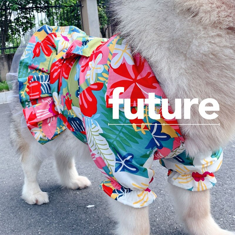 Kevadsuvine koerakleit Suured lemmikloomariided keskmise suurusega koertele Labradori kuldse retriveri kostüümid Lillelised koerakleidid