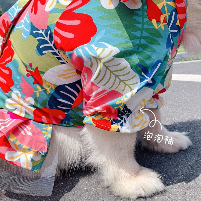 Kevadsuvine koerakleit Suured lemmikloomariided keskmise suurusega koertele Labradori kuldse retriveri kostüümid Lillelised koerakleidid