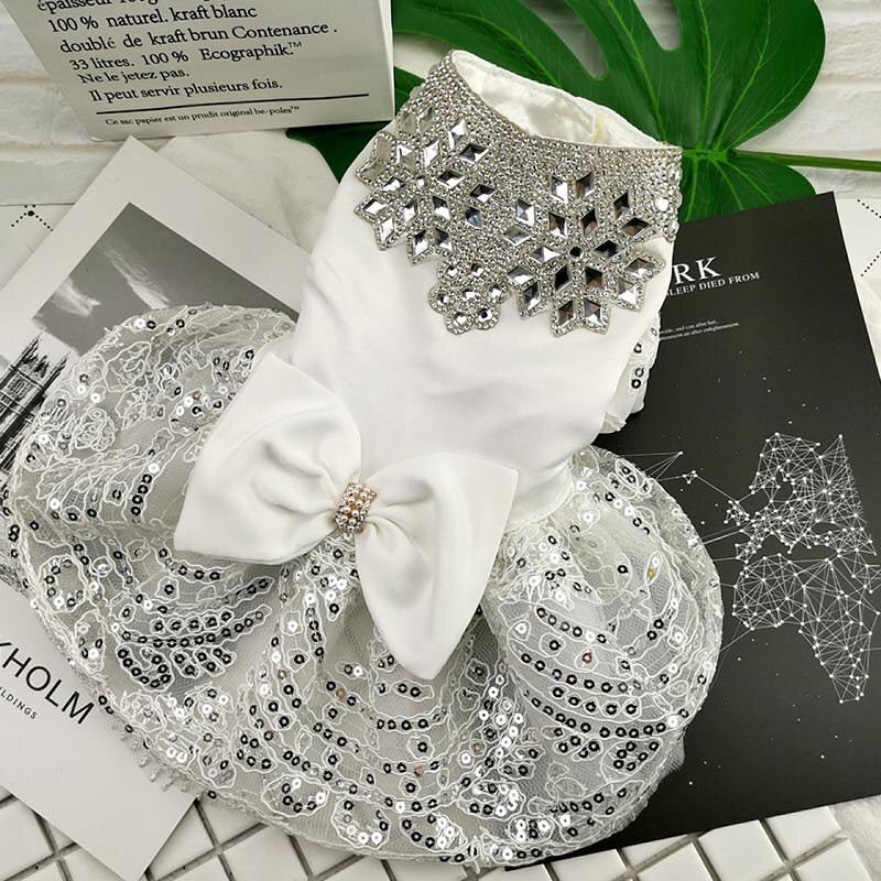 Printsessi koerakleit lemmiklooma pulmakleit Chihuahua koera kassi kleidid kikilips Lemmikkasside kleidid koertele Kostüüm Disfraz Perro Yorkshire