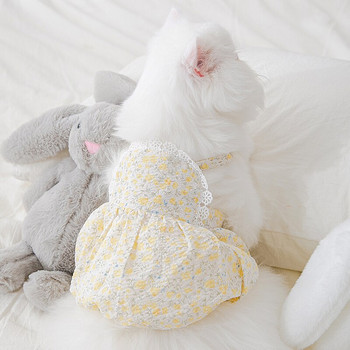 Καλοκαιρινές φλοράλ φούστες για σκύλους Λεπτά ρούχα πριγκίπισσας για κουτάβια Φορέματα σφεντόνας μόδας πιο δροσερά από ρούχα αρκούδας Ρούχα σκύλου με δαντέλα
