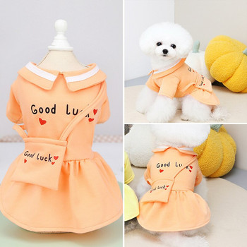 2022 Νέα καλοκαιρινά ρούχα για κατοικίδια Μικρή τσάντα φόρεμα για μικρά σκυλιά Πορτοκαλί κίτρινο νυφικά για σκύλους γάτας Ρούχα Yorkshire Chihuahua