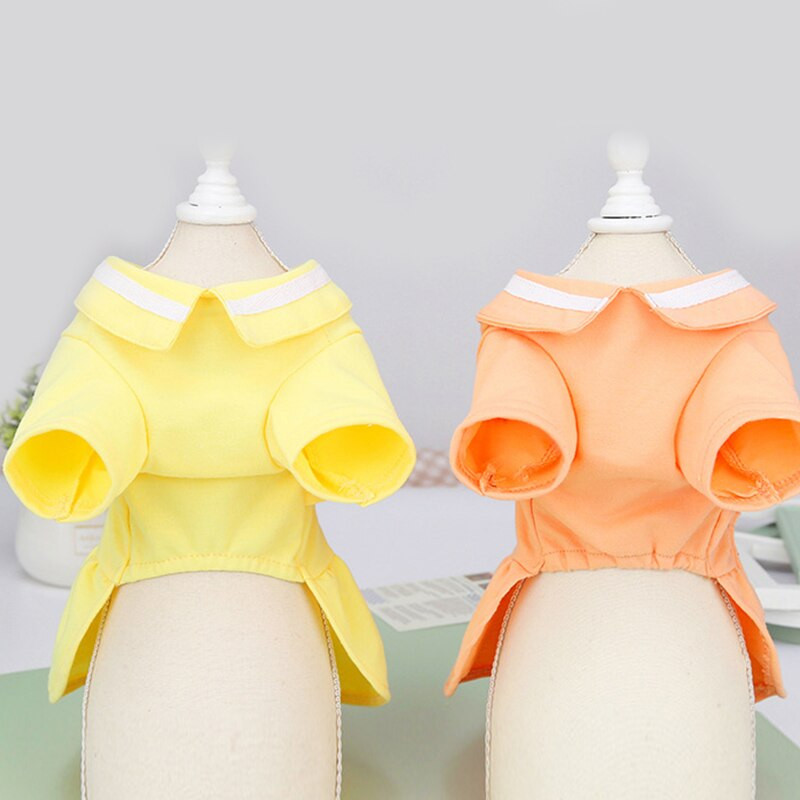 2022 Νέα καλοκαιρινά ρούχα για κατοικίδια Μικρή τσάντα φόρεμα για μικρά σκυλιά Πορτοκαλί κίτρινο νυφικά για σκύλους γάτας Ρούχα Yorkshire Chihuahua
