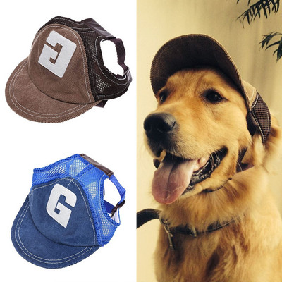 Pălărie pentru câini Pălărie cu protecție solară pentru câini Şapcă de baseball Pălărie sport în aer liber cu găuri pentru urechi Pălărie reglabilă pentru animale de companie pentru câini mici și mijlocii câini mari