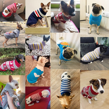 Топли дрехи за кучета за малки, средни кучета, плетен котешки пуловер, облекло за домашни любимци за чихуахуа булдог, кученце, костюм, палто, зима
