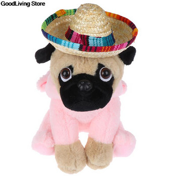 1бр мини домашни кучета сламена шапка сомбреро котка слънчева шапка плажно парти сламени шапки кучета хавайски стил шапка за кучета забавен acc