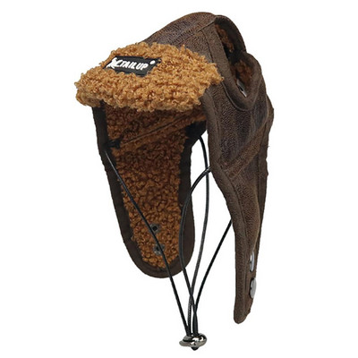 Teplá pilotná čiapka pre psov, kožená čiapka pre psov pre veľké šteniatka, vtipná cosplay čiapka pre psov, vianočný darček pre psa