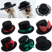 Δωρεάν αποστολή Dog Hat Dogs Cat Wedding Party Καπέλα τζέντλεμαν Καπέλα για μικρομεσαίους σκύλους Γάτες Καπέλα Αξεσουάρ για κατοικίδια Κορυφαία καπέλα
