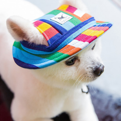 Καπέλο σκύλου με τρύπες αυτιών για μικρά σκυλιά Καπέλο καμβά σκύλου μπέιζμπολ καπέλο μπέιζμπολ παραλίας Κουτάβι Καπέλο εξωτερικού χώρου Αξεσουάρ κεφαλής Καπέλα σκύλου 4