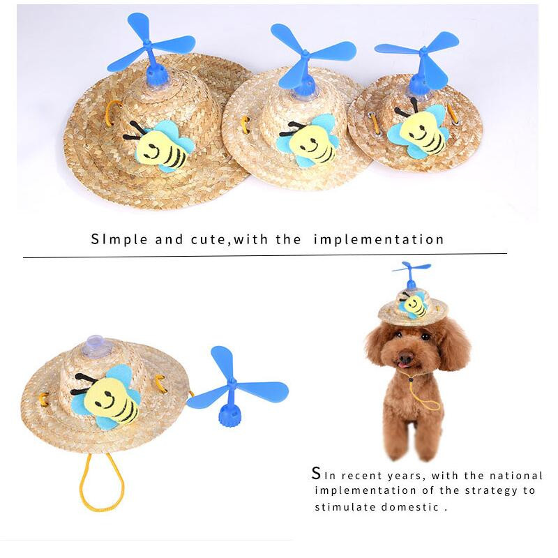 Кучешка шапка Декорация за домашни любимци за малки средни големи кучета Котки Костюм Домашни любимци Фотографски реквизит Сладък фен Куче Котка Сламена шапка Стоки за домашни любимци