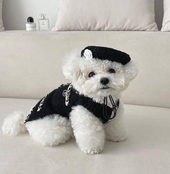 Κορεάτικο καπέλο κατοικίδιων για μικρόσωμο σκύλο με ασορτί υφαντό καπέλο Αξεσουάρ για κατοικίδια για σκύλους γάτα Καπέλο σκύλου