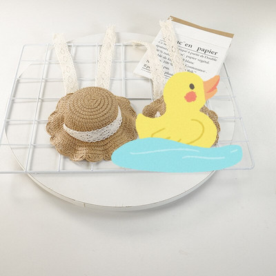 Ins Suvine lemmiklooma õlgmüts Kassi- ja koeramüts Cartoon Peomüts Lemmikloomade peakatted Pitsiline päikesemüts Pastoraalses stiilis peomüts Luksuslik disainmüts