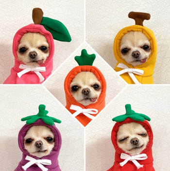 Χαριτωμένα φρουτένια ρούχα για σκύλους για μικρά σκυλιά Φούστες ζεστά φλις ρούχα για κατοικίδια Παλτό για κουτάβι γάτας για τζάκετ για κουτάβι