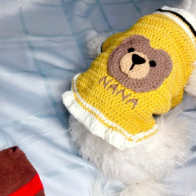 Πορτοκαλί ελέφαντας πουλόβερ κουταβιών για κατοικίδια ένδυση φθινοπώρου/χειμώνα Ρούχα για σκύλους με μοτίβο ζώων Teddy Bichon Μαλακό πουλόβερ Ζεστά προμήθειες για κατοικίδια