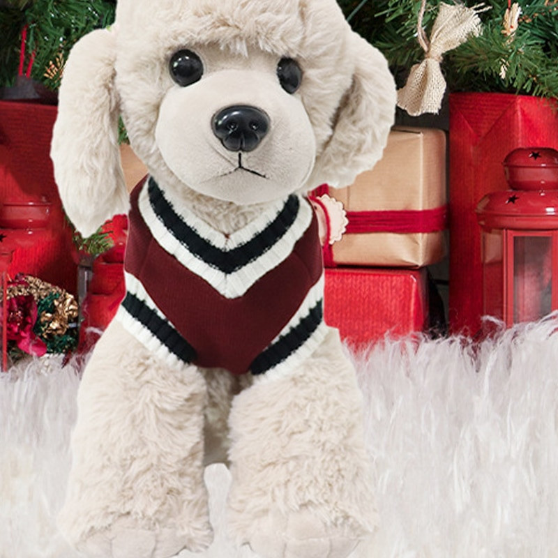 Pulover pentru câini, pisici, stil preppy, cu decolteu în V, vestă cu dungi, cățeluș, haine calde de iarnă, pentru câini, pisici XS-5XL