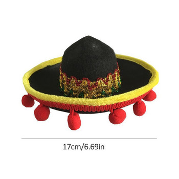 Mini Pet Dog Sun Hat Beach Party Straw Hat Dog Καπέλο μεξικάνικο στυλ για σκύλους και γάτες Διασκεδαστικό ψάθινο καπέλο Sombrero Αξεσουάρ γενεθλίων