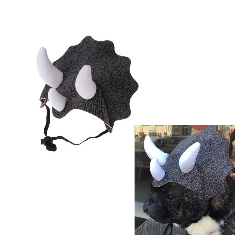 Triceratops Dinosaur Costume Καπέλα για γάτες Καπέλο για σκύλο Dinosaur Triceratops Bulldog Καπέλο Καπέλο σκύλου Καπέλα κεφαλής κατοικίδιο ζώο Στολή Καπέλο σκύλου