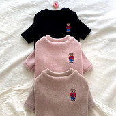 En-gros pentru animale de companie pulover cățeluș haine de culoare solidă haine calde de iarnă de pluș Bichon tricotaje pulover de modă haine moi pentru câini