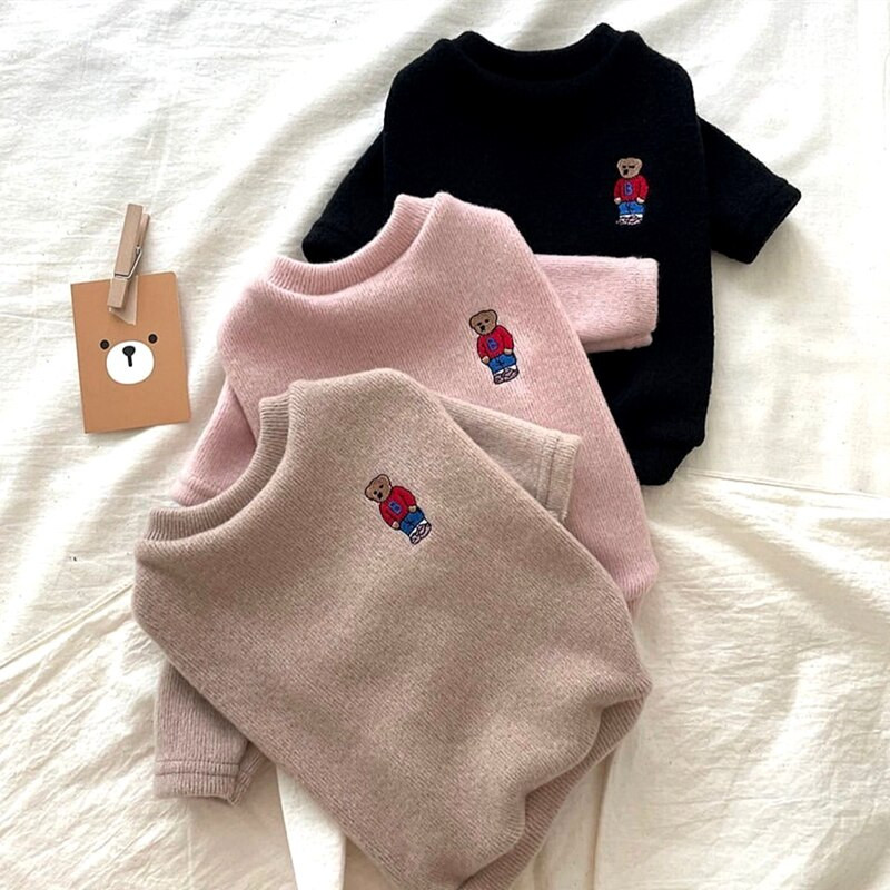 En-gros pentru animale de companie pulover cățeluș haine de culoare solidă haine calde de iarnă de pluș Bichon tricotaje pulover de modă haine moi pentru câini