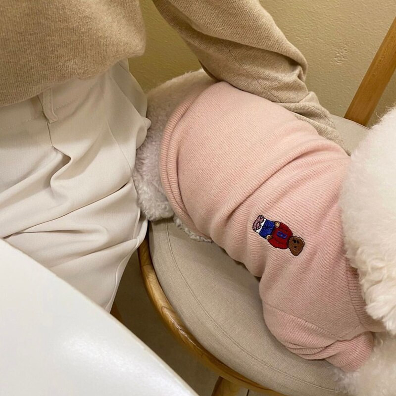 En-gros pentru animale de companie pulover cățeluș haine de culoare solidă haine calde de iarnă de pluș Bichon tricotaje pulover de modă haine moi pentru câini