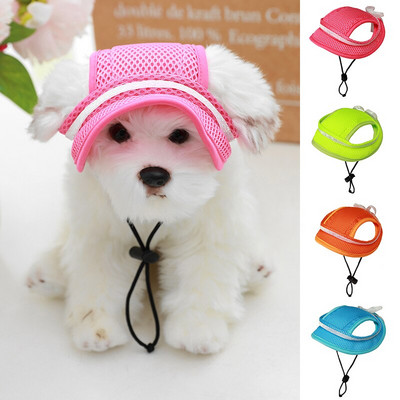 Καλοκαιρινό καπέλο για σκύλους κατοικίδιων ζώων Αναπνεύσιμο καλοκαιρινό ρυθμιζόμενο καπέλο Sunhat υφασμάτινο καπέλο καμβά για μικρομεσαίους σκύλους Γάτες Καπέλα Προϊόντα για κατοικίδια YZL