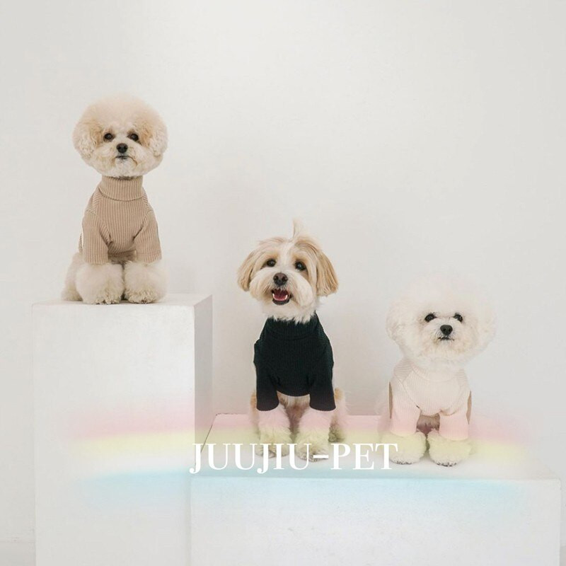 Animal de companie haine de culoare solidă pentru câini de iarnă caldă pulovere pentru cățeluși mici și mijlocii tricotat Chihuahua Yorkshire costum ținută