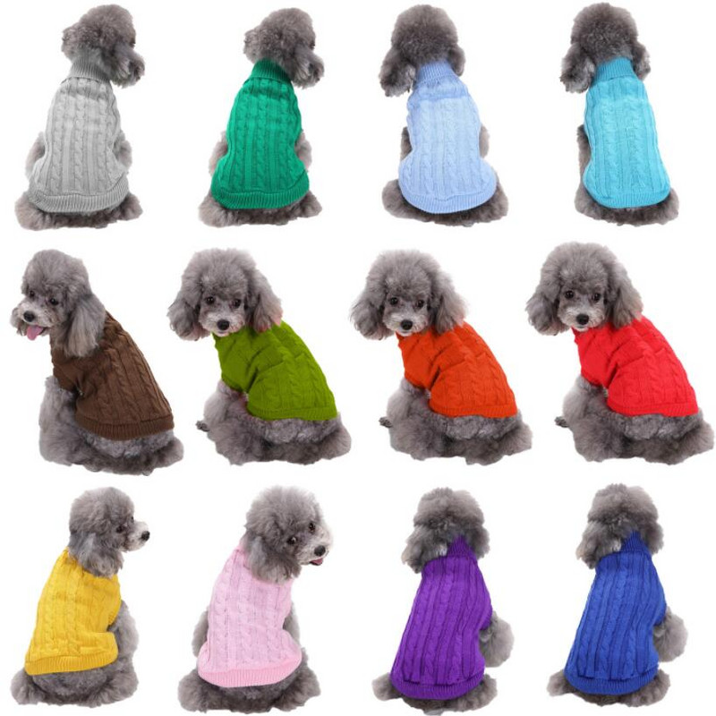Šunų kačių žieminiai drabužiai Megzti naminių gyvūnėlių drabužiai katėms, mažiems vidutiniams šunims, Čihuahua Hiromi šuniuko naminių gyvūnėlių megztinis Grynas šunų megztinis