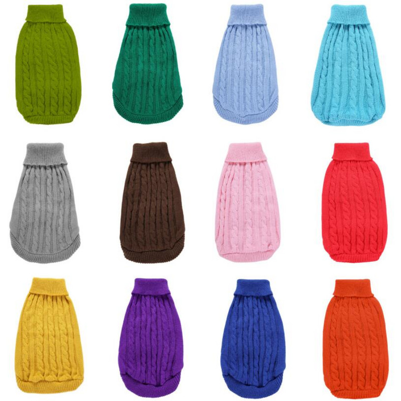 Šunų kačių žieminiai drabužiai Megzti naminių gyvūnėlių drabužiai katėms, mažiems vidutiniams šunims, Čihuahua Hiromi šuniuko naminių gyvūnėlių megztinis Grynas šunų megztinis