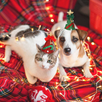 Коледни шапки за котки и кучета Шапки за домашни любимци Аксесоари за коледни дрехи Празнични стоки за домашни любимци Аксесоари Шапки за кучета