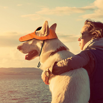 Καπέλο μπέιζμπολ για κατοικίδια, καπέλο για αθλητικά σκυλιά εξωτερικού χώρου, καπέλο για τον ήλιο σκύλου με τρύπα στο αυτί και ρυθμιζόμενο λαιμό, καπέλο ηλίου για σκύλους, καπέλο ηλίου για σκύλους
