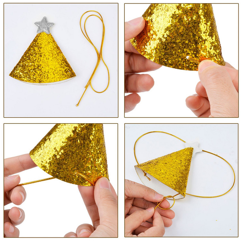 2 ks vysoko kvalitné pokrývky hlavy pre domáce zvieratá, narodeninové klobúky, trblietavé hviezdy, dekorácia pre narodeniny pre domáce zvieratá, flitre, pes, šteniatko, párty, kostým pre mačky, klobúk, doplnok