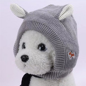 Juokingos šunų kepurės Žiemos šilta elastinga megzta kepurė vidutinio dydžio šunims Dekoracija Apsidraudimas nuo vėjo šuniuko priedai Naminių gyvūnėlių kepurė