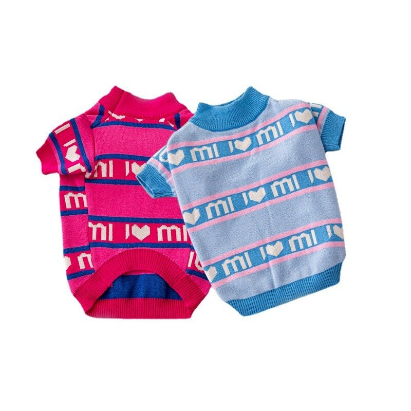 scrisoare pulover animal de companie Îmbrăcăminte câini inimă bumbac câine haine Costum dulce buldog francez imprimeu drăguț toamnă iarnă băiat roșu mascota