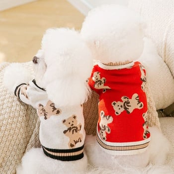 Луксозна жилетка Пуловери за кучета Зимни топли дрехи за кучета Чихуахуа Френски булдог Дрехи Палто за домашни любимци Яке Предмети за домашни любимци Плетен пуловер