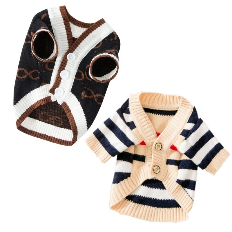 Luksuslikud kardiganid koera kampsunid, talvised soojad koerariided, chihuahua prantsuse buldogi rõivad, lemmikloomade mantel jakk Lemmikloomaesemed kootud kampsun