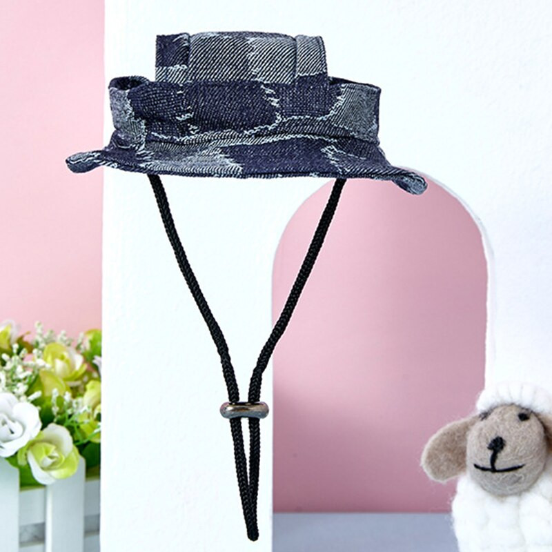 Pălărie pentru câine cu umbră de vară, denim, pentru animale de companie, cu găleți pentru urechi, șapcă pentru câine cu bor rotund, în aer liber, șapcă pentru pisici, accesorii pentru animale de companie