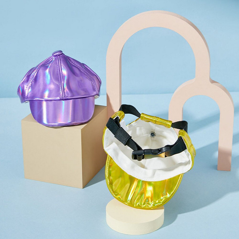 Čiapky pre psov Módna baseballová čiapka pre psov, vodotesná PU šteňa, nastaviteľná čiapka pre domáce zvieratá, vonkajší slnečný klobúk, cestovná športová čiapka s otvormi pre uši