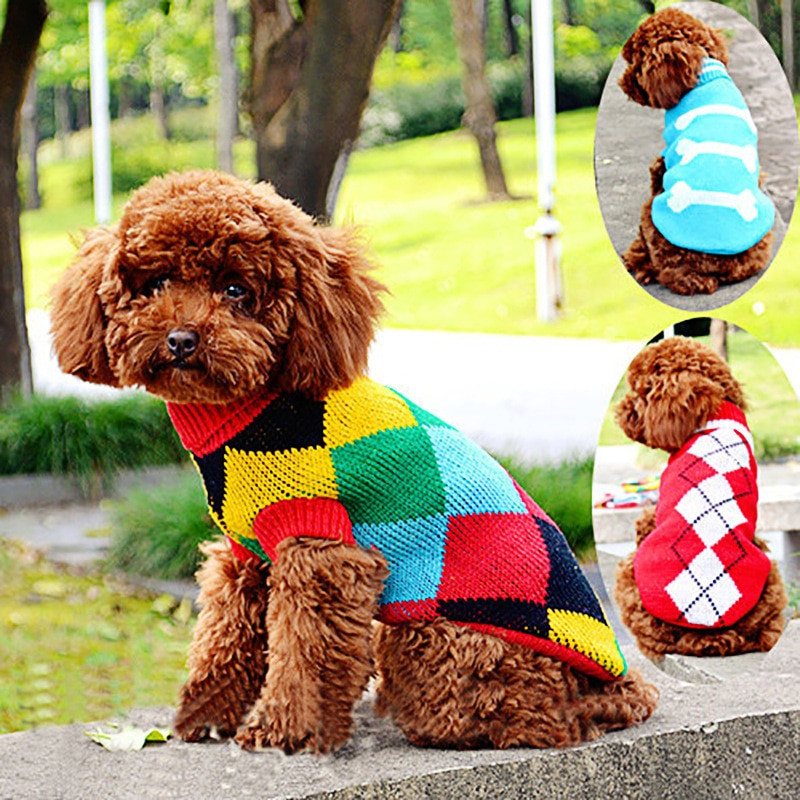 Šunų Katės Megztinis Žiemai Šiltas Mezgimo Paltas Katėms Megzti Drabužiai Šunų Rūbai Mažiems Šunims Kalėdų Apranga Naminiams gyvūnėliams Čihuahua