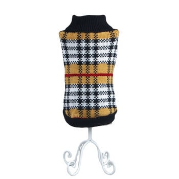 Куче Котка Плетен пуловер Раиран пуловер Кученце Яке Дрехи за домашни любимци Зимни топли дрехи Облекло 5 размера
