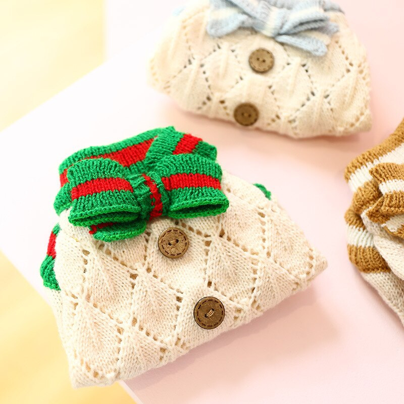 Klasický zimný sveter pre psov s kravatou, hrubé tkanie, teplé oblečenie pre domáce zvieratá s mačkou, krásny princeznovský novoročný kabát, vianočné oblečenie pre psov