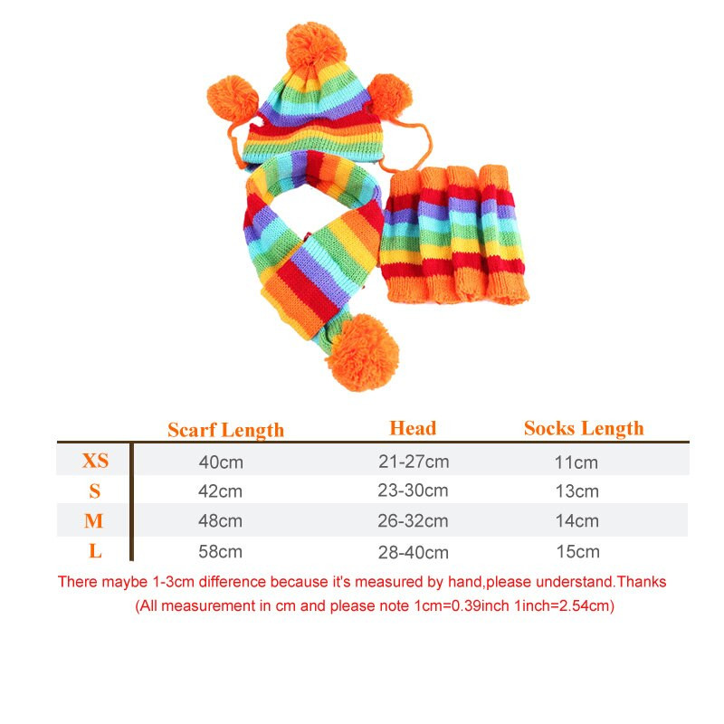 Pawstrip 3 värvi Kootud Koerte Müts Salli komplekt Pehme Jalasoojendaja Kutsika Riietus Talvised Soojad Koerariided Väikestele Koertele XS-L