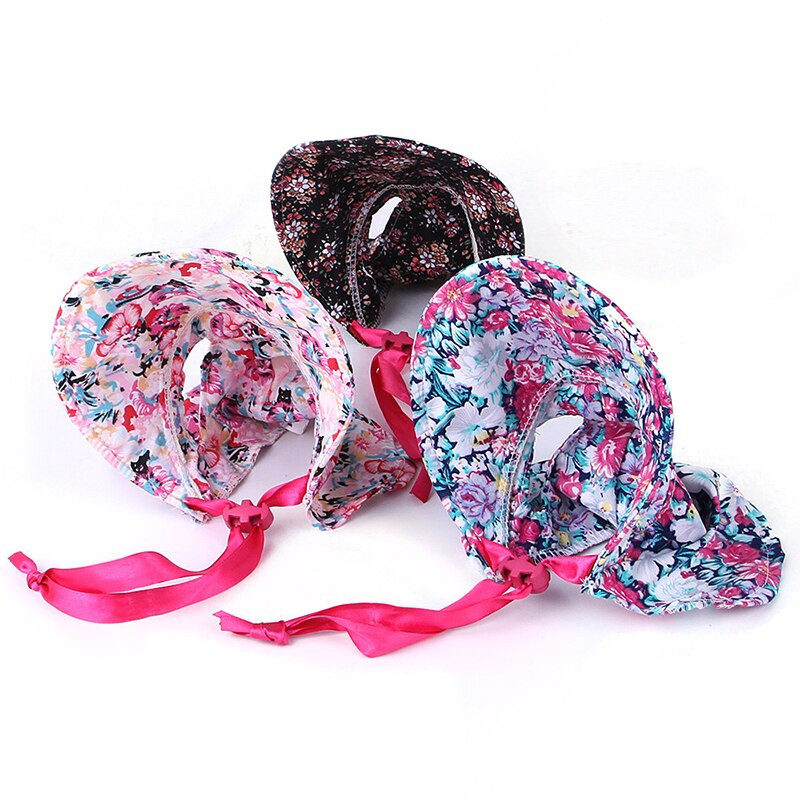 Lemmiklooma koera kassi müts Retro lilleline suvine lemmikloomavisiiri müts Reguleeritav elegantne päikesemüts kutsikate hooldamiseks kleit üles müts Lemmikloomatarbed