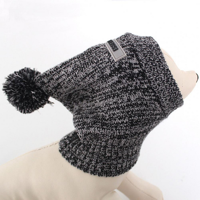 Malá kožušinová loptička pre domáce zvieratá, teplá čiapka so šnúrkou, nastavovacia čiapka, roztomilá zimná čiapka pre psov, flísová čiapka na šteniatko, vonkajšia ochranná čiapka proti chladu, pokrývka hlavy pre psov