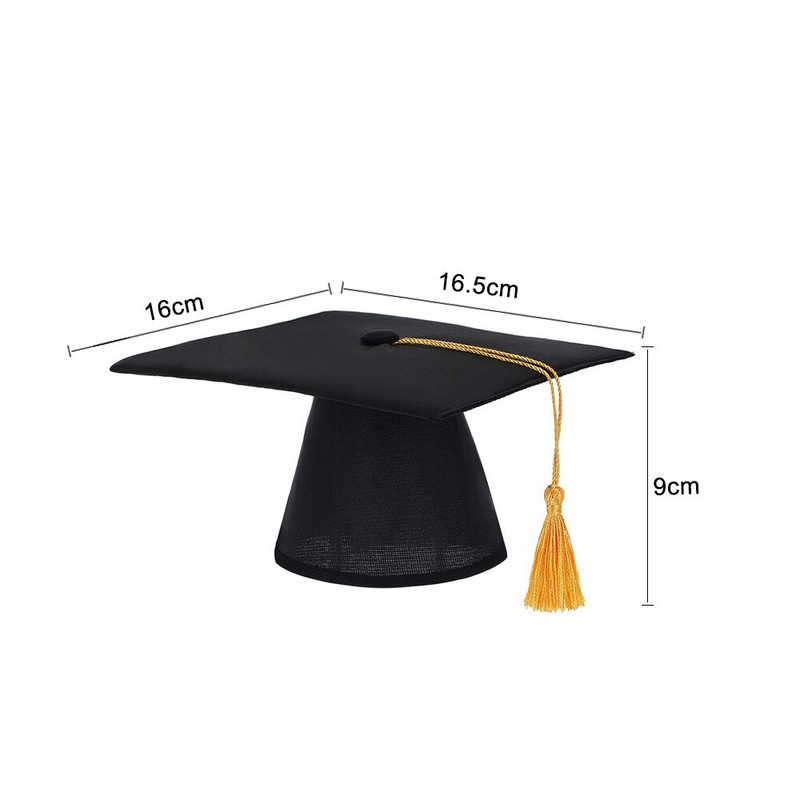 Čierne promócie pre domáce zvieratá, promócie pre psy a mačky, promócie so žltým strapcom na promócie, sviatočné párty, kostýmy pre domáce zvieratá, doplnky