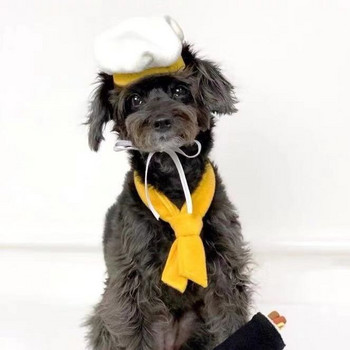 Μαγείρεμα κατοικίδιων Σετ καπέλων σεφ με king καπέλο φόρεμα μεταμόρφωσης σκύλου γάτας Χαριτωμένη φωτογραφία διακόσμηση καπέλο σκύλου Στολή καπέλο σκύλου Αξεσουάρ για κατοικίδια