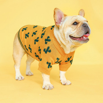 PETCIRCLE Dog Puppy Clothes Turmeric Cactus Sweater Pet Cat Fit Small Dog Spring and Autumn Pet Dog Dog Cloth Пуловер за кучета
