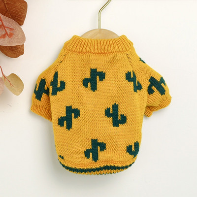 PETCIRCLE Dog Puppy Clothes Turmeric Cactus Sweater Pet Cat Fit Small Dog Spring and Autumn Pet Dog Dog Cloth Пуловер за кучета